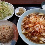 李園 - ネギそば定食　850円