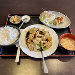 悦悦飯店 - 干し豆腐のピーマン炒め定食(780円)