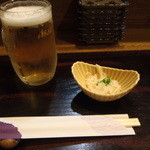 Mitsumoto Ryouriten - 生ビールと突き出し