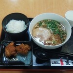 麺屋 まる - 尾道ラーメン唐揚げセット(税込)930円 (2021.12.15)