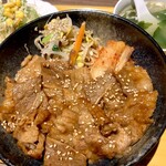 ビストロ 龍王 - 牛カルビ丼ランチセット　1周年祭