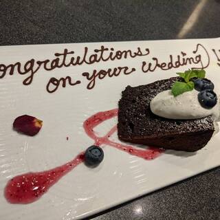 デザートプレートにメッセージを添えて♪※要予約