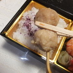 Shinshintei - 日替わり弁当　やまぼうし　１２６０円のおかず　つくね団子　【　２０１２年１２月　】