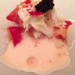 クッチーナ イタリアーナ ガッルーラ - 2012.12 北海道産・タラバガニの冷製カッペリーニ・フルーツトマト泡とキャビア添え