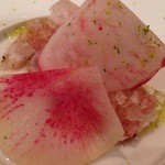 クッチーナ イタリアーナ ガッルーラ - 2012.12 トラフグのカルパッチョと土佐の水晶ぼんたん