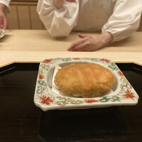道人 - コッペ蟹のおかき揚げ
                    おかきを砕いて