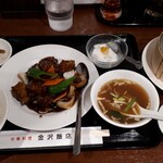 金沢飯店 - 黒酢スブタ定食　1100円