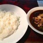 ジャワ - ライス（これで小盛りです…）ニンニクナス(12.12月訪問）