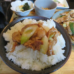 萠土 - 豚肉オンザライス