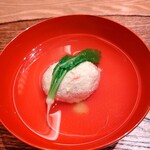 虎白 - つなぎ無しの越前ガニの真薯と小さな蕪