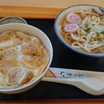 館の丸食堂 - かつ丼500円+かけうどん300円