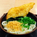 こがね製麺所 - かけうどん小170円 とり天130円