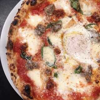 Pizza made in an Italian wood-fired oven has a crispy and chewy texture.