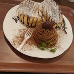 N's cafe - 栗のチョコレートモンブランパンケーキ