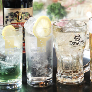 お飲物各種ご用意。「単品飲み放題プラン」もございます。