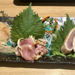 水炊き とよみつ  - 鶏刺し３点盛り