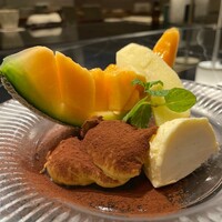 和食のあらまさ - ティラミスとメロンのデザート