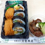 川名肉店 - 助六寿司と砂肝です