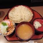 秋田料理 まさき - 稲庭うどんひやしミニ鮭ごはんセット900円 202112
