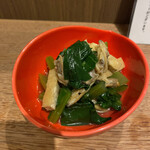 浅草おと - 小松菜、あさり、油揚げのお浸し