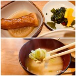 じょいふる - 小鉢 味噌汁 お漬物