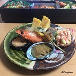 Morioka Gurando Hoteru - 鮑の煮貝､海老艶煮､出汁巻玉子に鱸､昆布巻