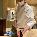 江戸町 すぎもと - ネギトロタクワンの手巻き