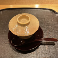 炭火割烹 庵 - 萩焼き？の蒸し茶碗
