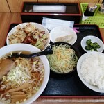 隆祥 - ランチ ホイコーロー 590円、変更醤油ラーメン 220円