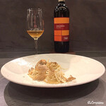 カーサ・デル・チーボ - ﾋﾟｯﾁｮｰﾈのﾗﾋﾞｵﾘ ﾄﾘｭﾌ掛けとTre Monti Vigna Rocca Albana Secco