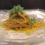 カーサ・デル・チーボ - 桜ｴﾋﾞとﾎﾞｯﾀﾙｶﾞの冷製ﾀﾘｵﾘｰﾆ