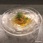 カーサ・デル・チーボ - 桜ｴﾋﾞとﾎﾞｯﾀﾙｶﾞの冷製ﾀﾘｵﾘｰﾆ