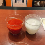大阪新阪急ホテル - トマトジュースと牛乳
