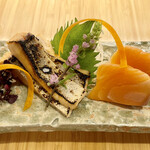 ひさご寿し - ビワマスのお造りと塩たたき