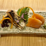 ひさご寿し - ビワマスのお造りと塩たたき