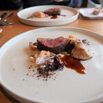 ル レストラン - ★お肉（オーストラリア産ヒレ）白インゲン豆、沖縄産アワビ茸、お肉もしっとりいい感じで付け合せやソースと