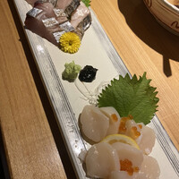 割烹本山サカナ - 鰆炙り＆ホタテ貝柱