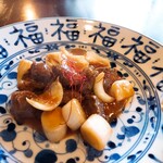 中国菜 智林 - ⚫蝦夷鹿とゆり根スズキの炒め