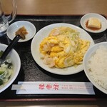 辣香坊 - エビと玉子炒め定食¥680-