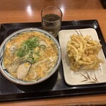 丸亀製麺 - 牡蠣たまあんかけ、野菜かき揚げ【2021.12】