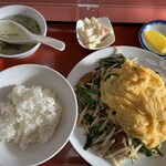 中華飯店 錦華園 - 肉ニラ定食900円