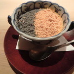 麻布 かどわき - 茶碗蒸し　イカ墨と海老のシャーベットのせ