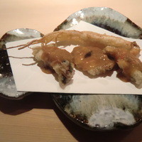 麻布 かどわき - 揚げ物　朝鮮人参　ツブ貝