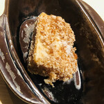 温石 - 麻機蓮根のかき揚げ。次のお皿の仕込みが済むまでの箸休め