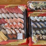 Hama Zushi - 特上12種セット(4人前)+さばの棒寿司+大葉水だこ(北海道産)、わさびなす、あんきも各6貫+生しらす8貫