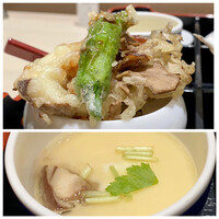 創作料理 FANCL令和本膳 - 木の子の小天丼
                      
                      茶碗蒸し