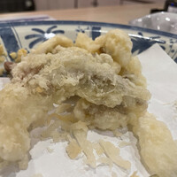 いけす鶴八 新栄店 - 烏賊のお刺身あらみのゲソを天麩羅に。