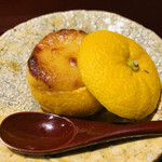 おみ乃 - ・伊達鶏と銀杏、菊芋、京人参の柚子釜焼き