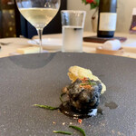 食堂セゾンドール - 呼子甲イカ、蕗のとうベニエ