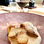 食堂セゾンドール - 山口経産牛カマ肉、野菜麹マリネ、巾着椎茸ソテー